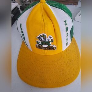 1980s Fighting Irish Vintage Yellow and Green Snap Back